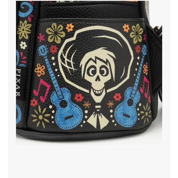 Disney Wondapop Coco Pixar Miguel Hector Ernesto Pebbled Leather Backpack NWT - Picture 6 of 9